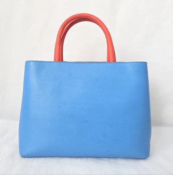 Auth Fendi 2jour Monster Blue/Orange Leather Bag, Wallet And Coin Case - Picture 3 of 11